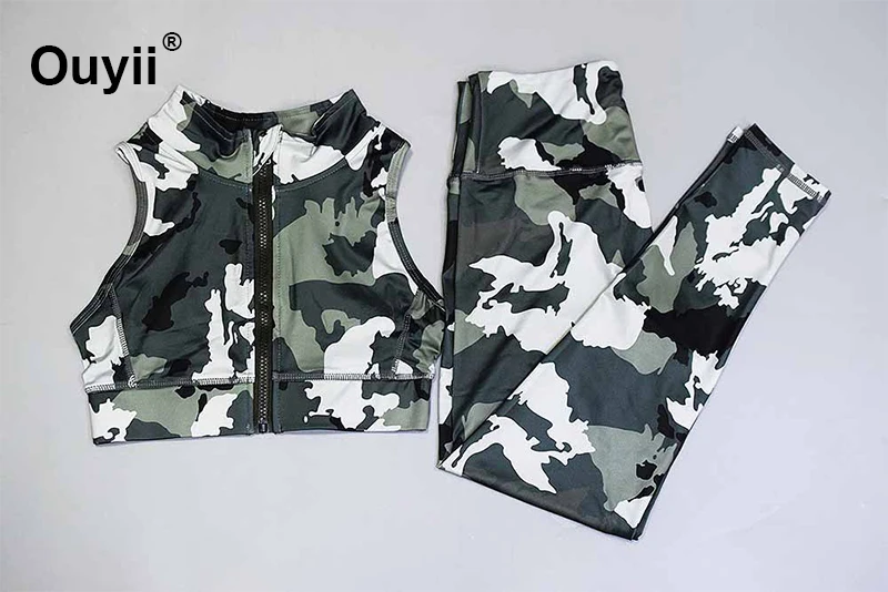 Suit Женский костюм для йоги камуфляжная Спортивная одежда для йоги на открытом воздухе фитнес тренировка бега трусцой бесшовные леггинсы костюм Бодибилдинг сексуальный комплект - Цвет: Suit