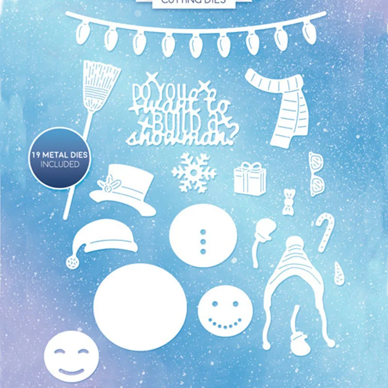 

Christmas Winter Snowman Scarf Letter Hat Metal Cutting Dies Stencil Scrapbooking Photo Album Making Card Craft Die Cut New 2019