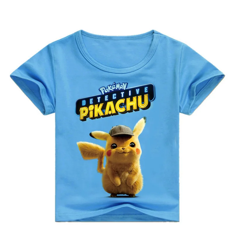 От 2 до 15 лет футболка Pokemon/Детская летняя одежда футболка с Пикачу детская футболка для мальчиков футболка с короткими рукавами для маленьких девочек