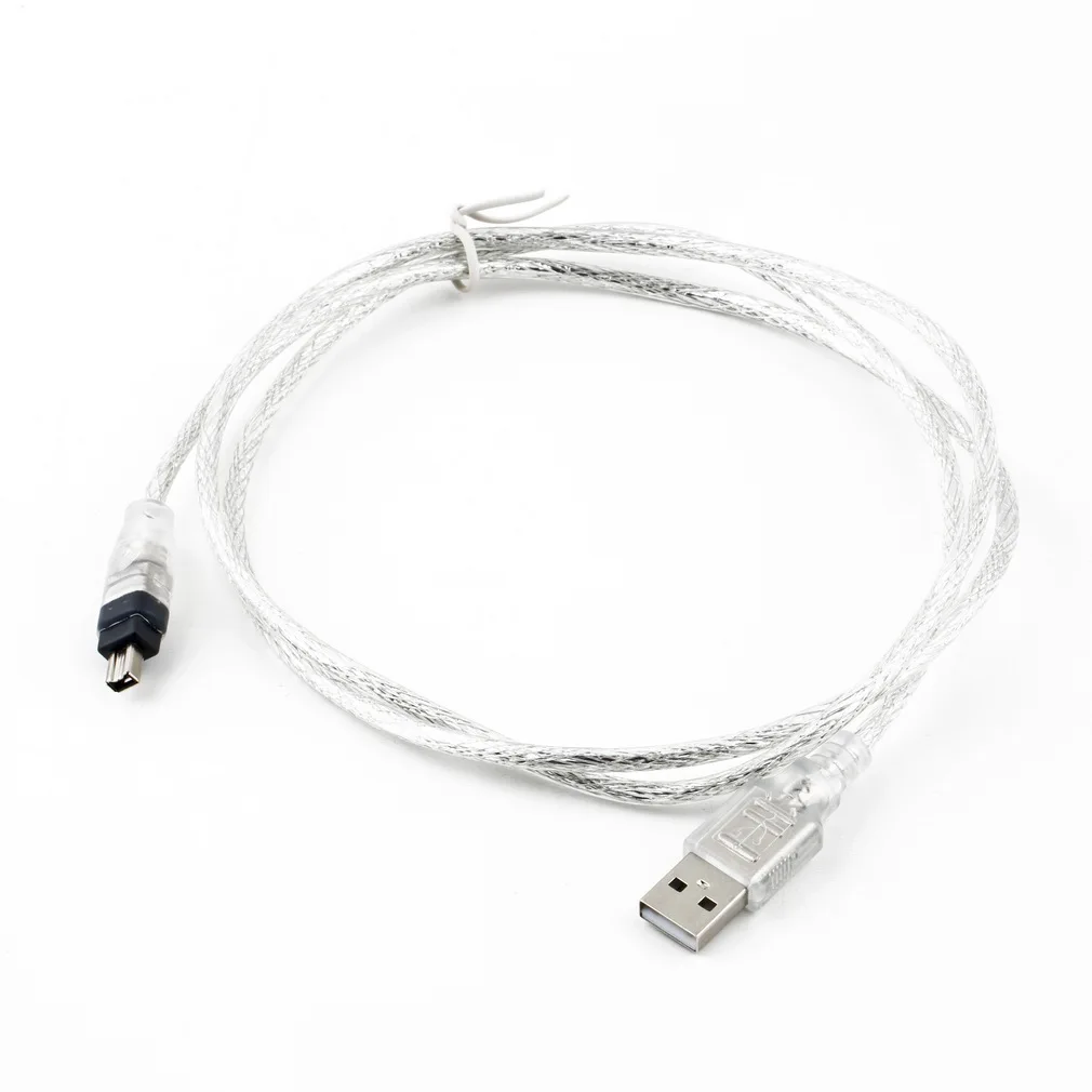 

1.2M Usb 2.0 Male Naar Firewire Ieee 1394 4 Pin Male Ilink Adapter Kabel Man Op Man Kabel Licht wit Flexibele Kabel