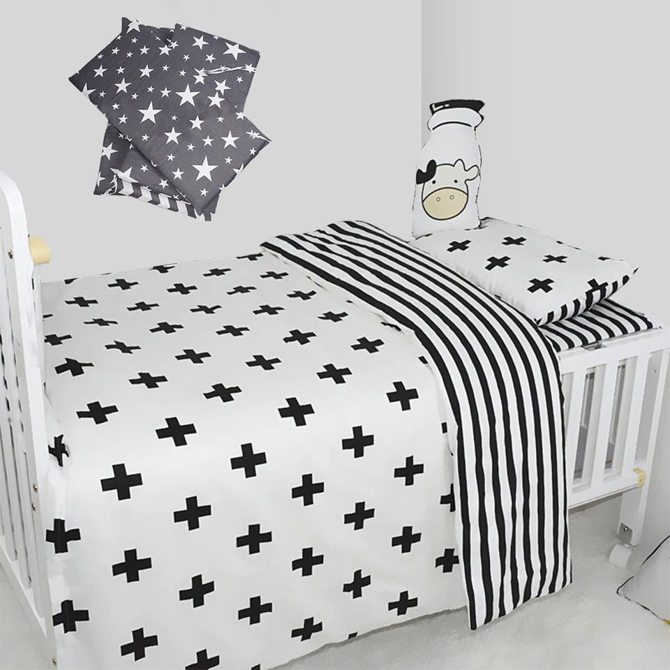 monochrome cot bed bedding