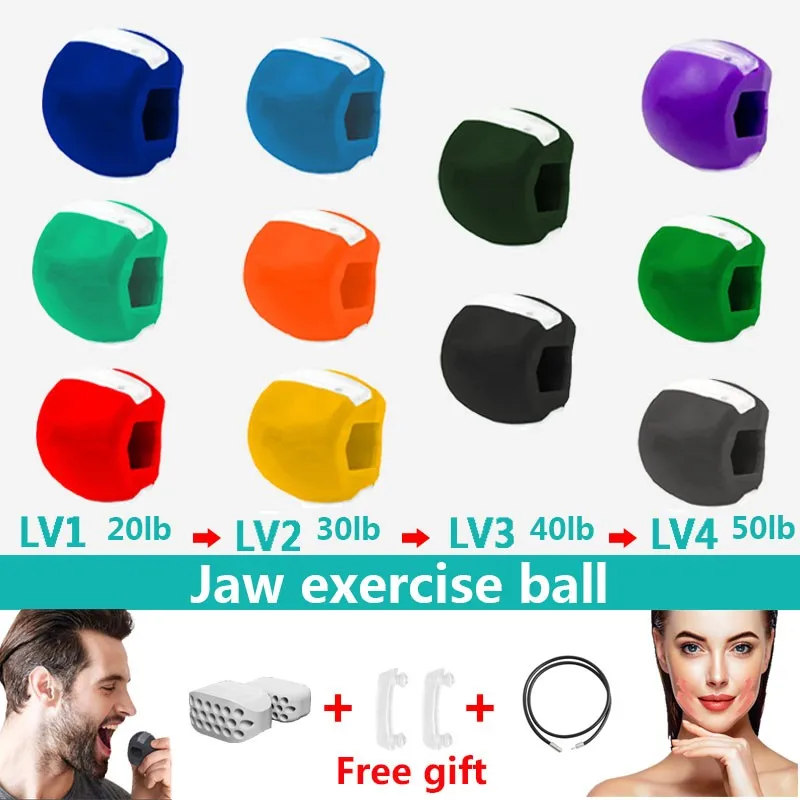 Fitness Face Masseter Men Women Facial Pop Go Mouth Jawline Jaw Muscle Exerciser Chew Ball Bite Breaker Training Body Skin