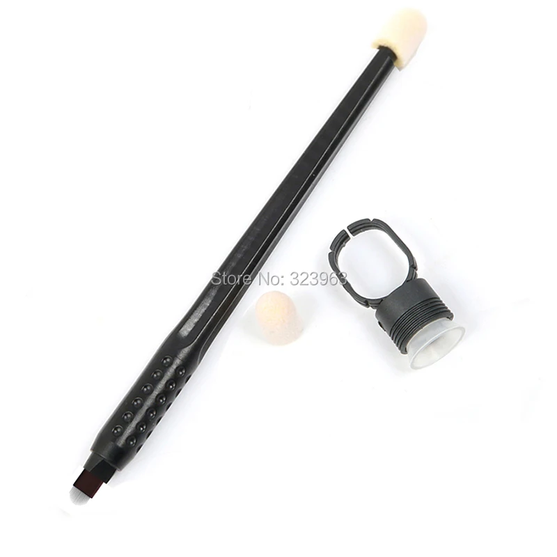 20 шт одноразовая ручка для татуажа 18 U с черным губчатым кольцом микроблейдинг ручка с Lamina Tebori 18U Flex карандаш для бровей