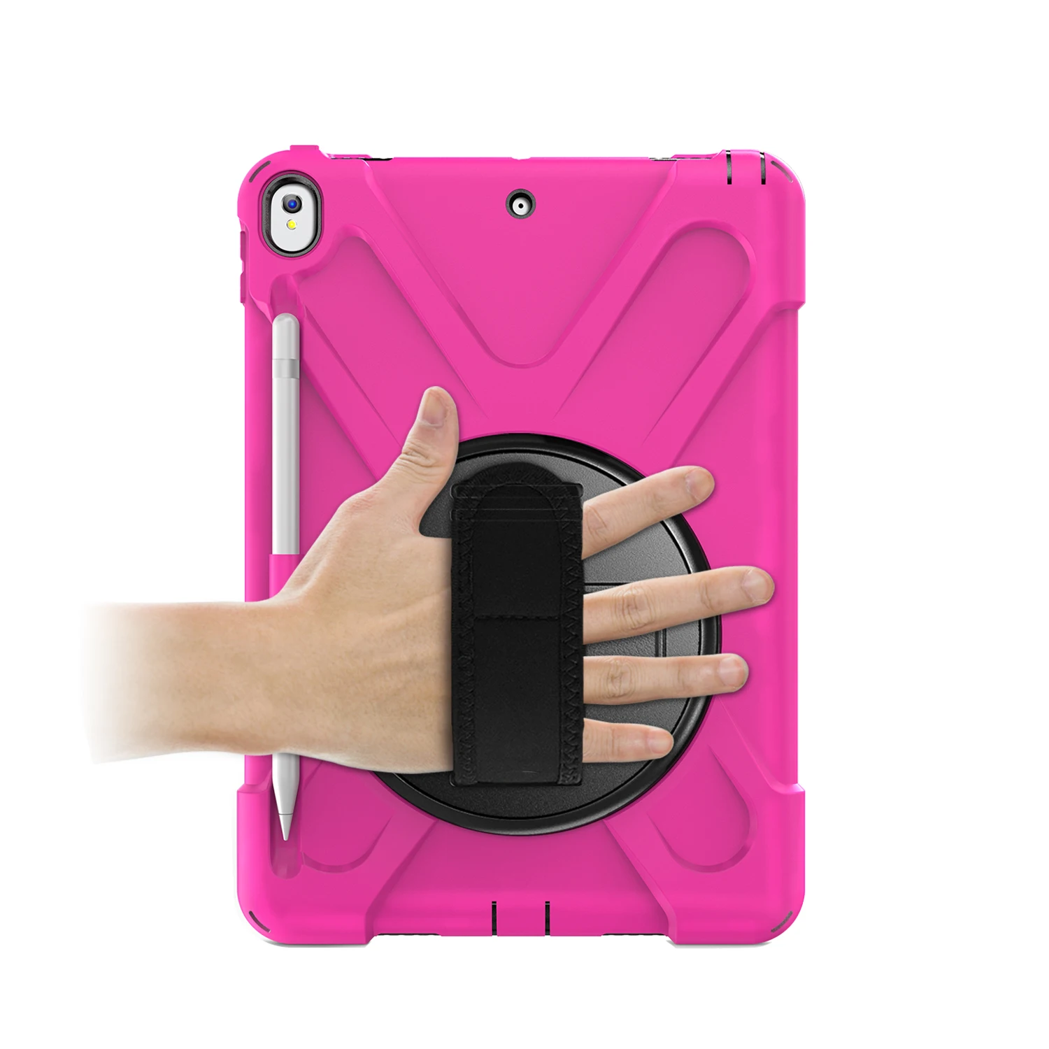 Rose Red Чехол для iPad Air3, 10,5 дюймов, вращающийся на 360 градусов, чехол-подставка для планшета, противоударный прочный защитный чехол на плечо, для iPad Pro 10,5 чехол - Цвет: Rose Red