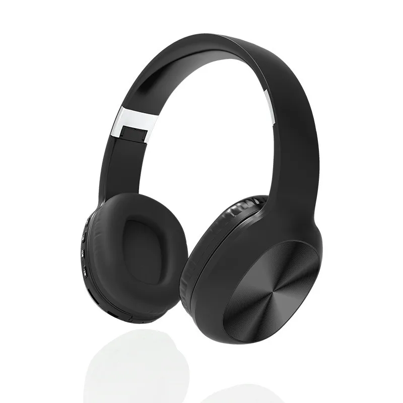 Спортивная настоящая стерео Беспроводная гарнитура 5,0, bluetooth-гарнитура, наушники с функцией вызова, складная конструкция, портативная TF карта 3,5 мм F4044 - Цвет: Черный