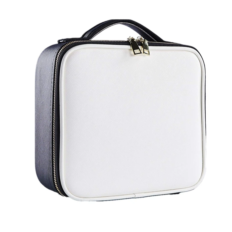 Travel Makeup Train Case, Portable Travel Makeup Bag, 10 Inch Cosmetic Case Organizer with Adjustable Compartments