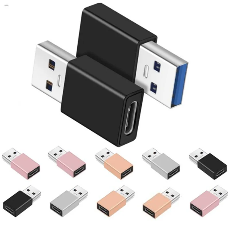 100 шт USB C адаптер USB 3,0 штекер USB 3,1 type C женский type-C адаптер для samsung huawei P20 наушники USB адаптер