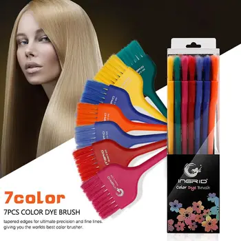 

7 Pcs/Set PC Handle Dye Hair Brush Fluffy Comb Hairdressing Barber Styling Tool Hair Comb