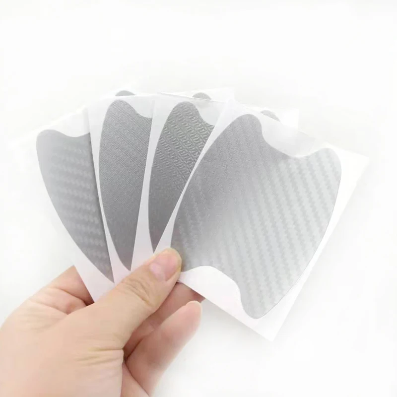 4 шт./лот Автомобильная наклейка на дверную ручку из углеродного волокна против