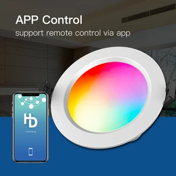 

9W WIFI Smart Downlight Mesh Downlight RGB Promise Dimming Group LED Control APP Control Work with Alexa Amazon Google Home