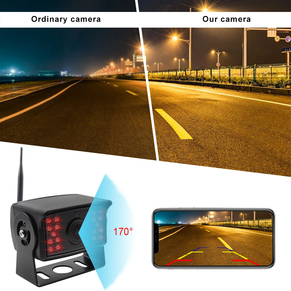 Автомобильный ИК светодиодный резервный Беспроводной Wi-Fi парковочная система ночного видения Водонепроницаемая камера заднего вида для RV грузовика прицепа автобуса