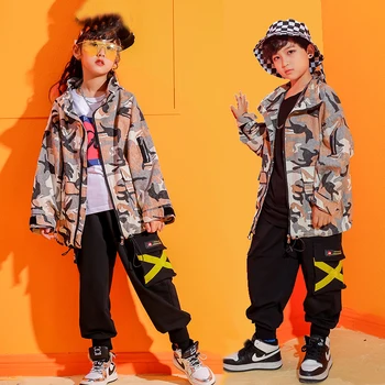 

Boys' Street Dance Hip Hop Costume Children Dance Performance Clothes Loose Black Pant Kids Fashion Hip Hop Group Clothing 3306