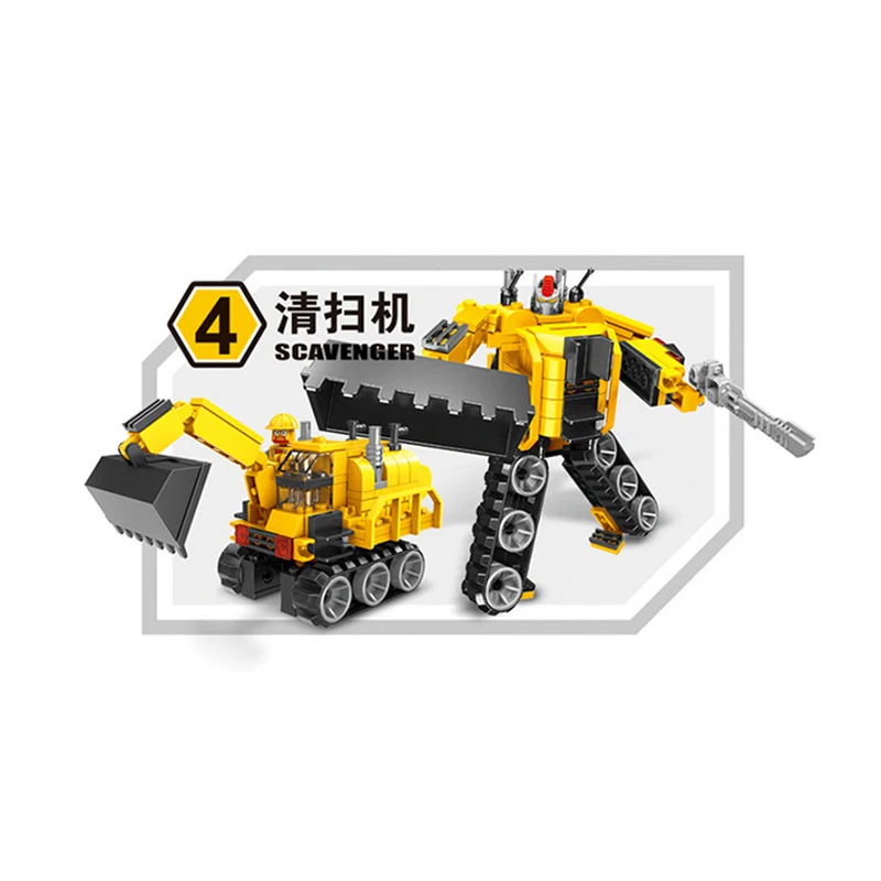 Трансформация автоботов инженерный автомобиль 5 в 1 фигурку Модель Fit lego