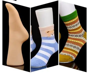 

wholesale 39*26cm Skin white color Glossy child Male leg Mannequin shoe Foot Sock Display ,one piece right foot model,M00537I