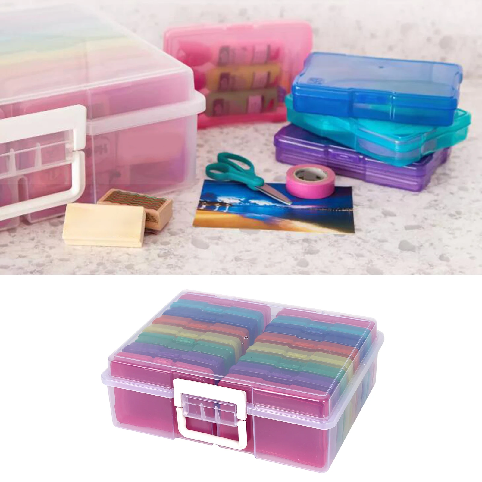 Photo Storage Box Photo Keeper Cases Plastic Photo Storage Organizer Suit  16 Inner Boxes For Jewelry Rectangle Box Case - Storage Boxes & Bins -  AliExpress