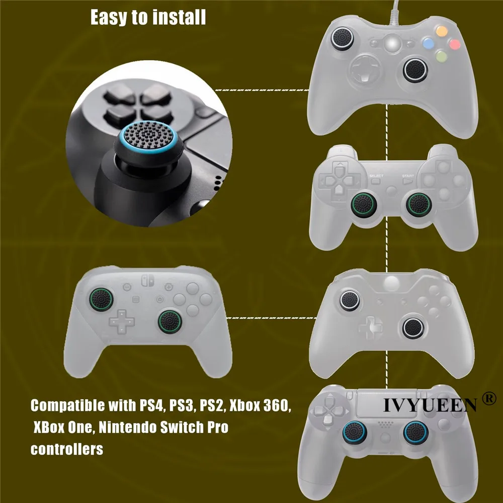 4 шт Силиконовые аналоговые ручки для джойстика для playstation 4 PS4 Pro Slim для PS3 контроллер Джойстик колпачки для Xbox 360 One