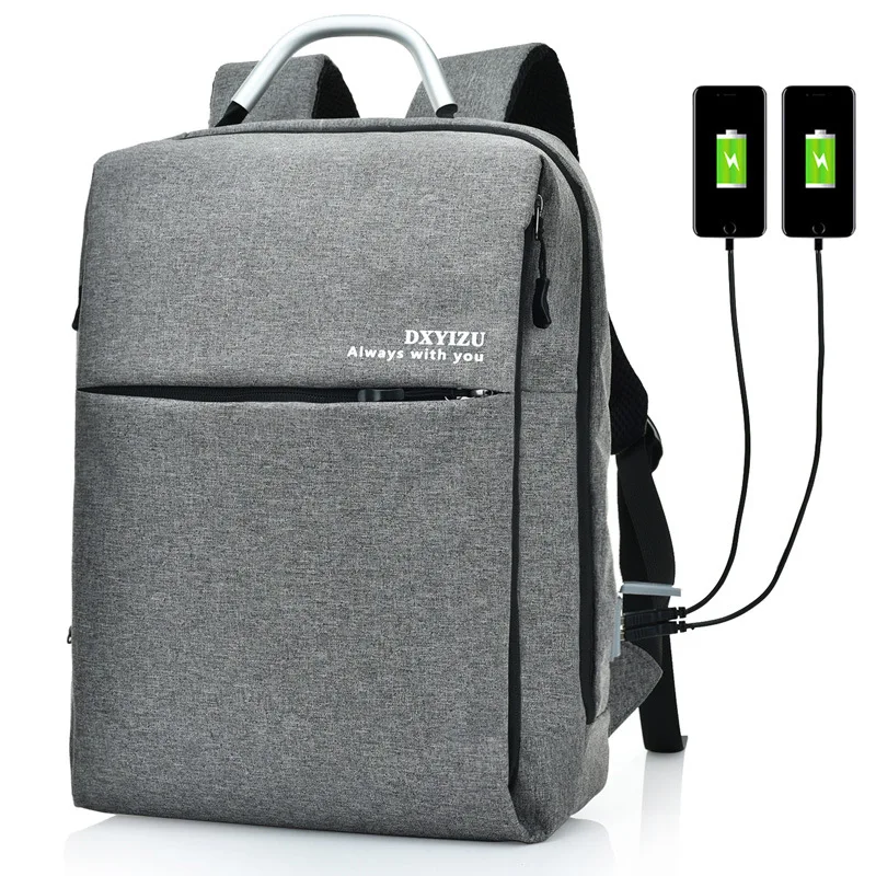 

2019 New Style Men's Bag Canvas Dacron Backpack Business Casual Computer Backpack Anti-Spillage USB Interface Charging