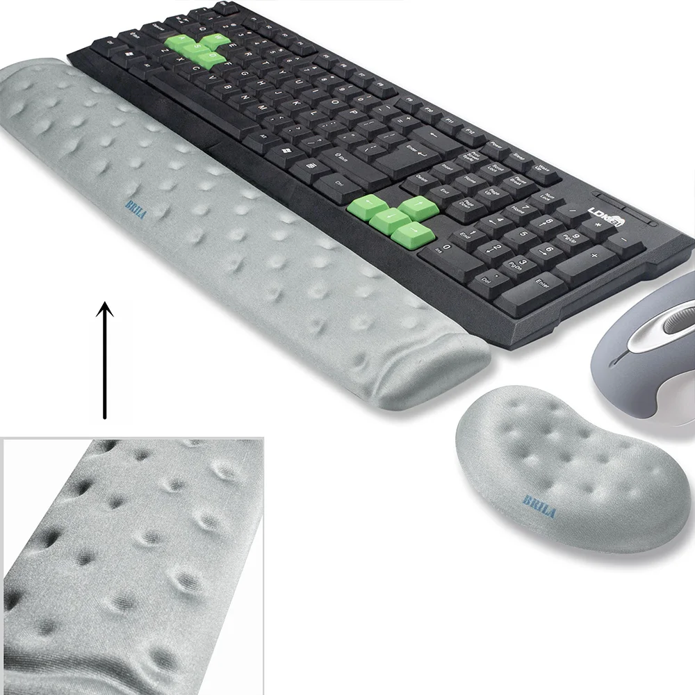 Cuscino Poggiapolsi In Memory Foam Brila - Ergonomico, Con Fori Massaggio, Per PC E Gaming - Foto 8