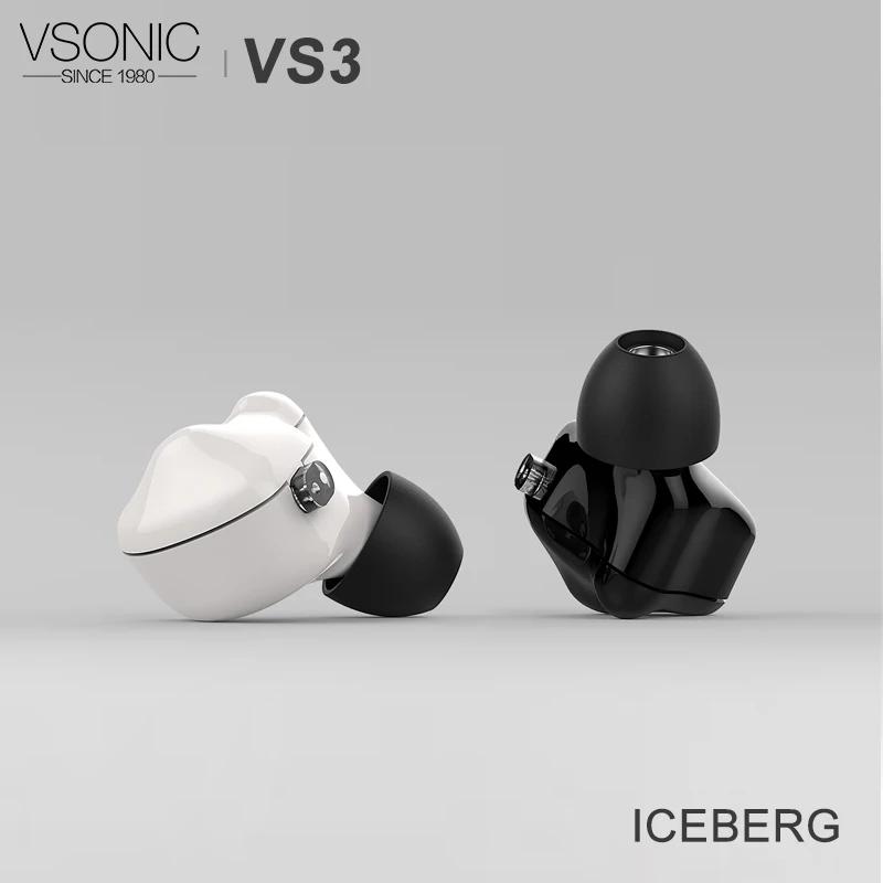 Внутриканальные наушники VSONIC VS3 ICEBERG HiFi с динамическим драйвером и съемным