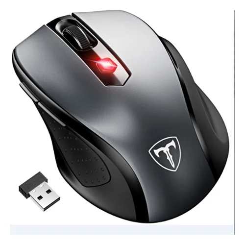Deep Gray Mouse VicTsing беспроводная мышь эргономичная мышь мобильные оптические мыши 2,4G с usb-приемником 5 регулируемых точек на дюйм 6 кнопок для портативных ПК - Цвет: Deep Gray Mouse
