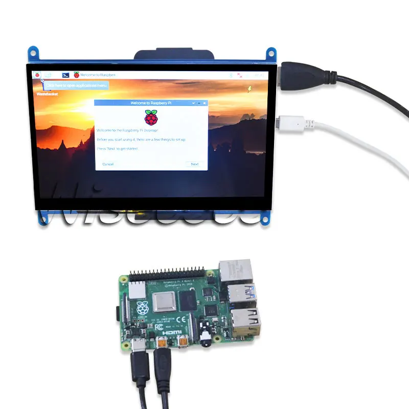  Wisecoco Raspberry Pi 3 Display 7 Inch 1024X600 IPS Capacitive Touch Screen HDMI Monitor HD TFT Dis