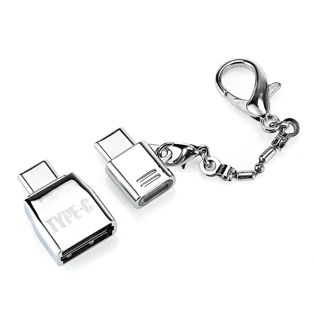 

Type-C to Type-C OTG Adapter Converter USB to Type-C Adapter 2 in 1 Set For Laptop Tablet OTG Converter With Key Chain