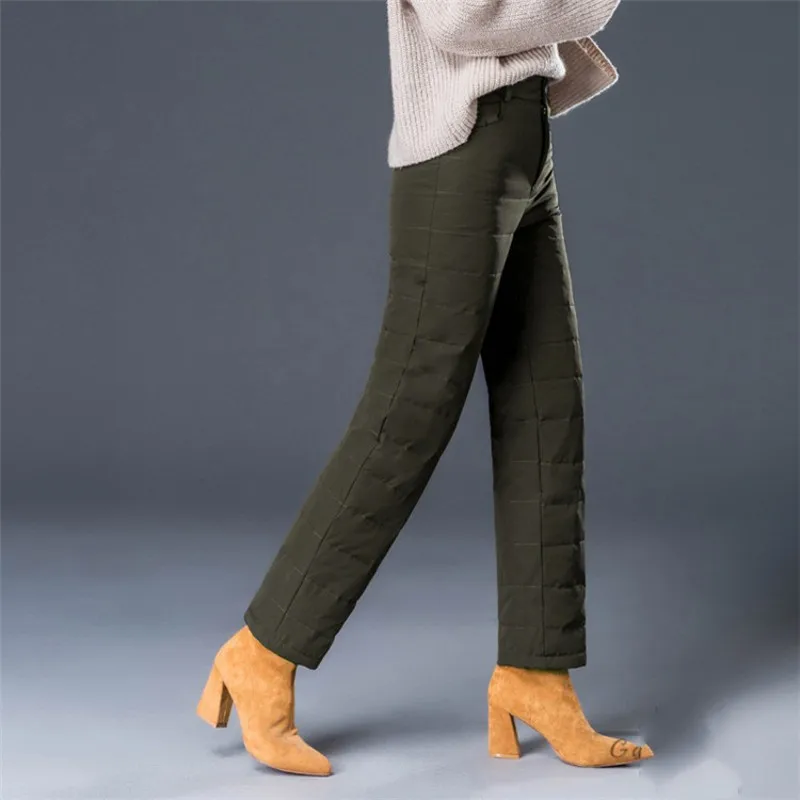 

Duck Down Pants Women Warm Feather Loose Pants Women'S Classic Trousers Large Size For Winter Windproof Pencil Straight Pants