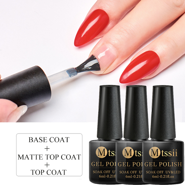 8pcs/set Nail Gel Polish Nail Color Glitter Sequins Matte Effect Long Lasting Base Top Coat Nail Art Design Hybrid Gel