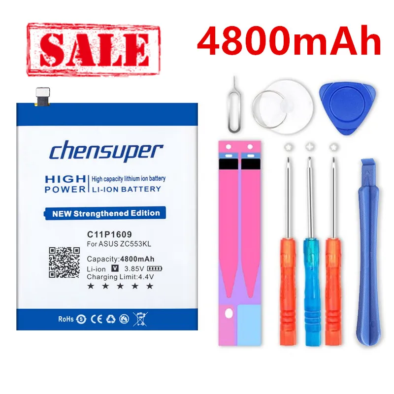 chensuper 4800mAh C11P1609 Battery for ASUS Zenfone 3 max 5.5&quot ZC553KL X00DDA+tools | Мобильные телефоны и аксессуары