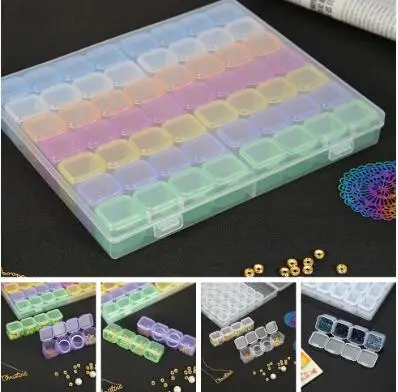 56 сеток DIY Алмазная картина коробка для ювелирных изделий Стразы Вышивка хрустальные бусины чехол для хранения Контейнер