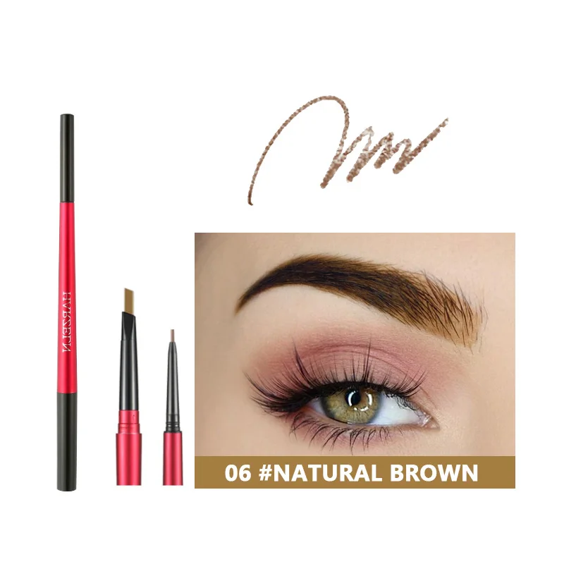 06natural brown Карандаш для бровей, косметика, тинт для макияжа, натуральная стойкая краска, двойная головка, для бровей, водостойкий, коричневый, для увеличения бровей, макияж - Цвет: 06natural brown