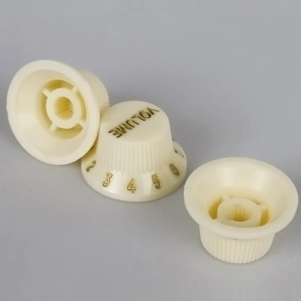 Set Of 3pcs Cream Knobs 1 Volume 2 Tone For Electric Guitar Quality ABS Part