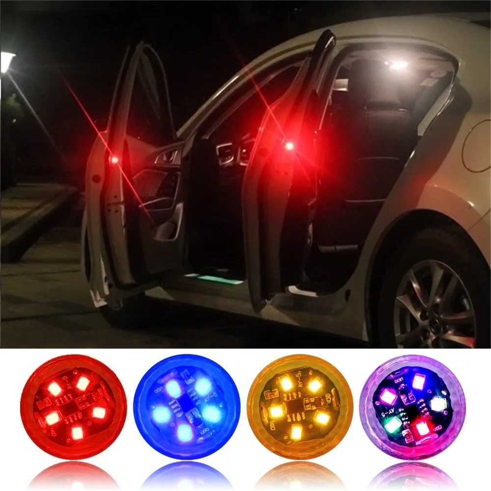 

Universal LED Car Door Safety Warning Anti-collision Lights 5 LEDs Wireless Magnetic Induction Strobe Safety Alarm Light