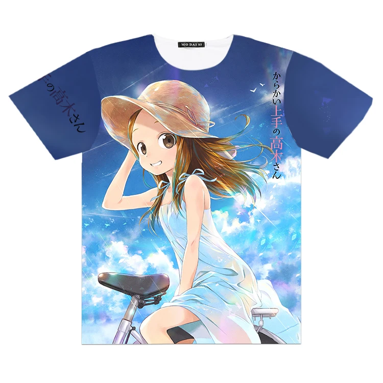 Аниме Teasing Master Takagi-san Takagi Tenkawa Yukari Косплей Футболка полный графический с коротким рукавом унисекс студенческий летний топ - Цвет: Takagi   6