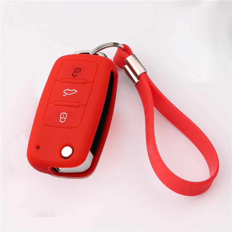Чехол для автомобильного ключа чехол VW Volkswagen Polo Bora Beetle Tiguan Passat Golf Caddy Jetta Skoda Fabia