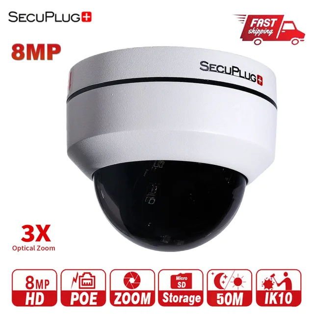 $US $144.00 Hikvision Compatible 8MP PTZ IP Security Camera 3X Zoom 4K Waterproof Motion Detection Camhi APP Video Surveillance Cams 30M IR