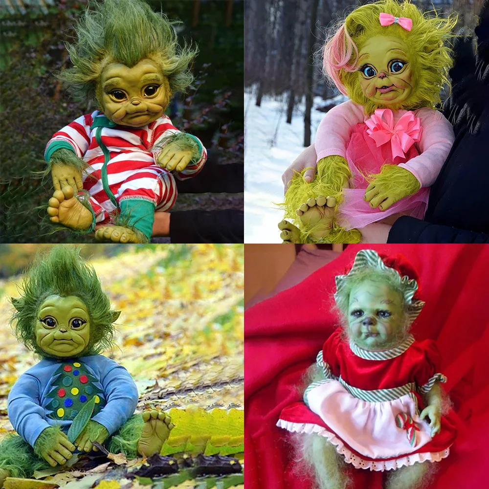 2021 Реалистичная мультяшная Кукла Reborn Baby Grinch Рождественская кукла-игрушка для