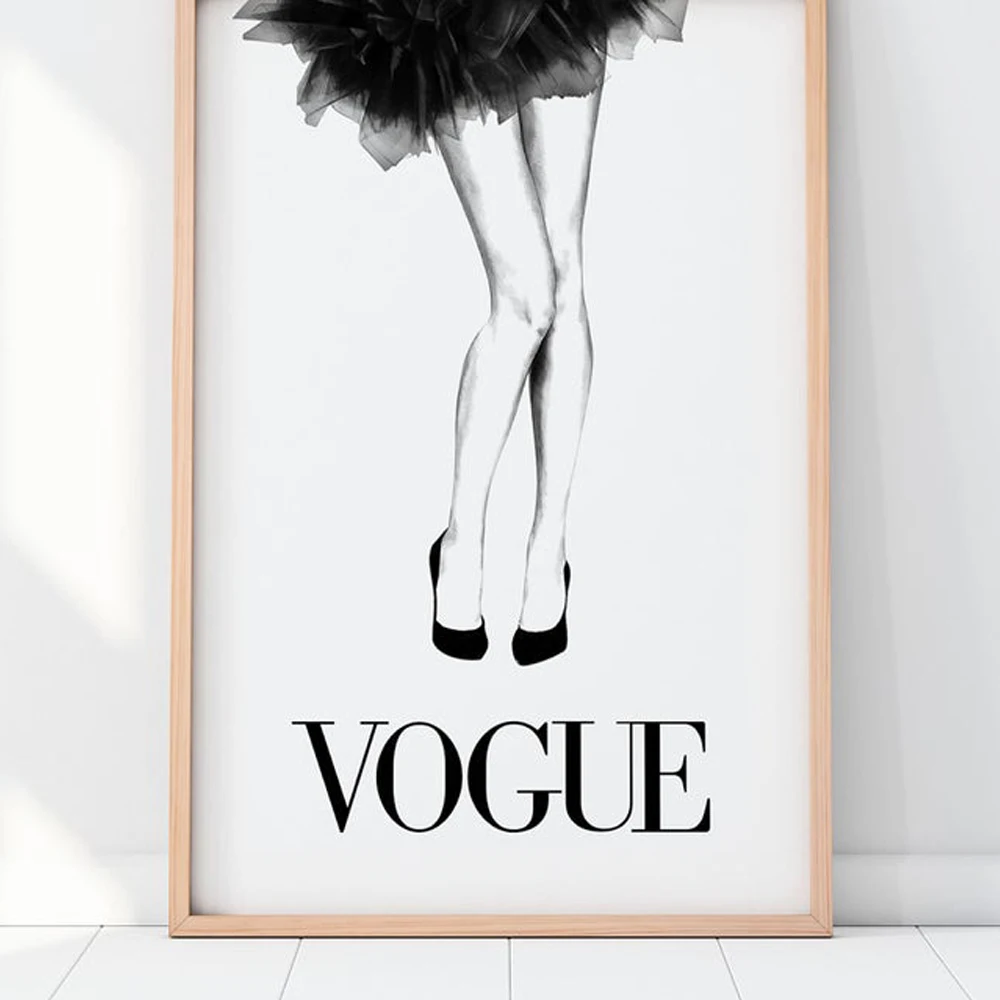 Vogue постер и принты абстрактные черно белые холщовые картины для девочек модные