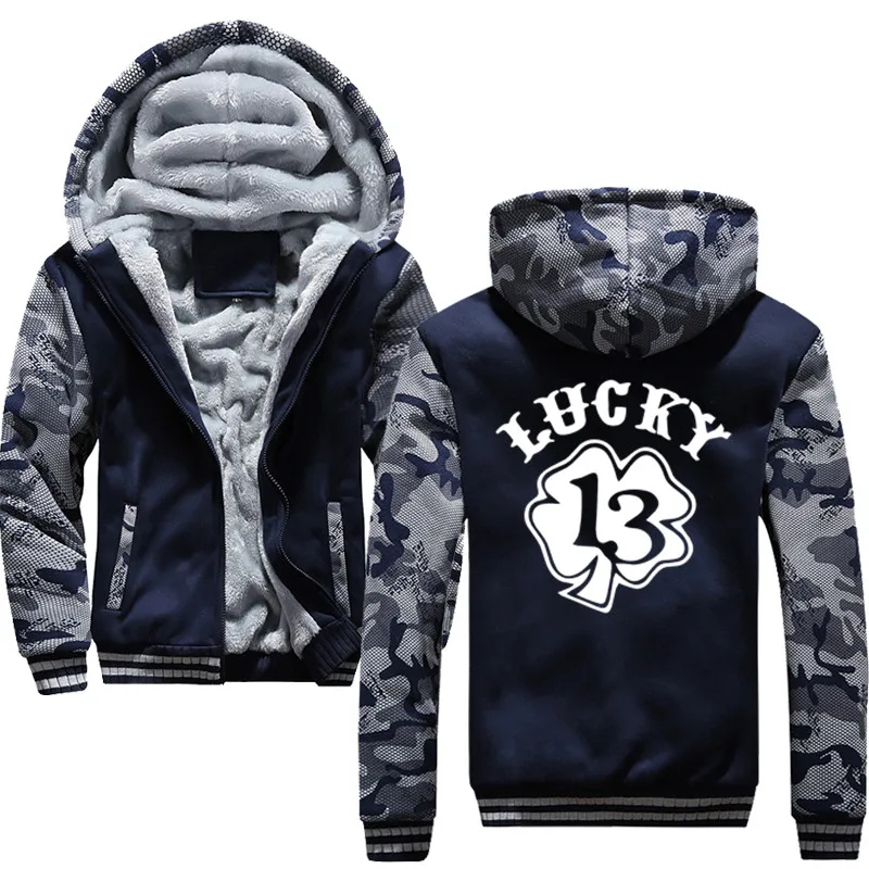 Новинка lucky 13 куртка мужская брендовая Зимняя Толстая теплая флисовая куртка на молнии для мужчин s спортивный топ с длинными рукавами мужские европейские толстовки с капюшоном