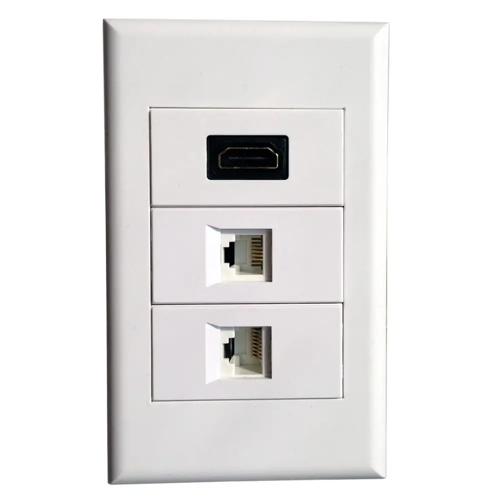 Настенная панель с портами HDMI + RJ45 RJ11 Белая настенная сетевой Ethernet Кабель Cat6 Cat5e