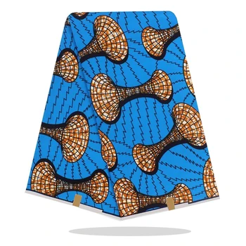 

Veritable High Quality Ankara African Wax Printed Cotton Fabric 100%Real Nigerian Wax Block Prints Fabric By The Yards RV11-92