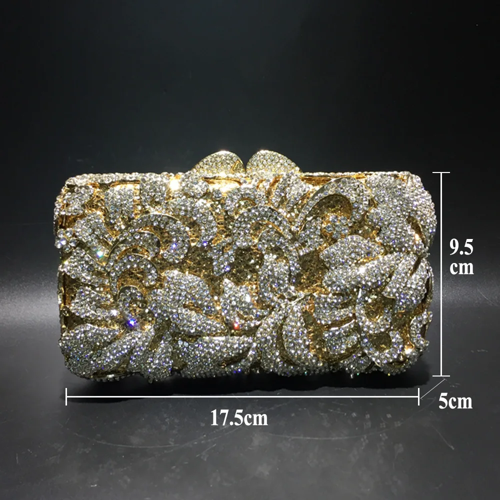 

Hollow Out Women Top-Handle Crystal diamond Evening Bags Wedding Clutch purse Minaudiere Handbags and Purses shoulder bag lady