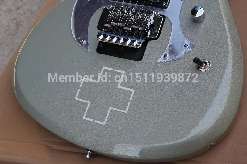 Горячая высокое качество Custom Shop RZK-600 серебристо-серый джаз электрогитара пикап