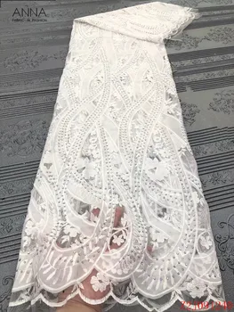 

Anna white swiss voile lace in switzerland 2020 embroidery with stones african net laces 100% cotton fabrics 5 yards for wedding