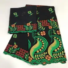 Модный стиль, высокое качество, вышивка, хлопок, Африканское кружево, 5+ 2 ярдов/комплект, швейцарская вуаль, кружевная ткань для женского платья! LCF1223