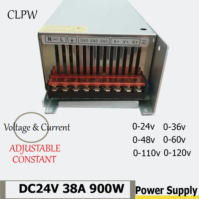 

Single output power supply 900W 0-24v 25A 36v 16A 48v 110v voltage current adjustable LED light SMPS AC-DC switch power supply