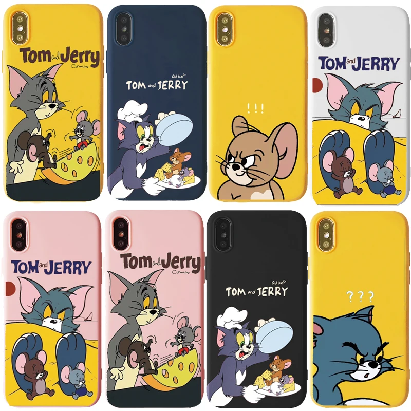 Забавный мультяшный чехол для телефона том Джерри iphone 11Pro 7 8 Plus 6S Модный узор IMD