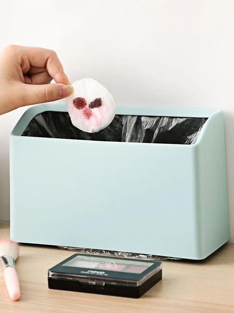 Desktop narrow living room trash can bathroom home double-barrel storage trumpet trash bin classification