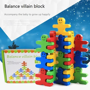 

Creative Solid wood Balance villain blocks Children's instruction intelligence assembled toys parent-child interactive games