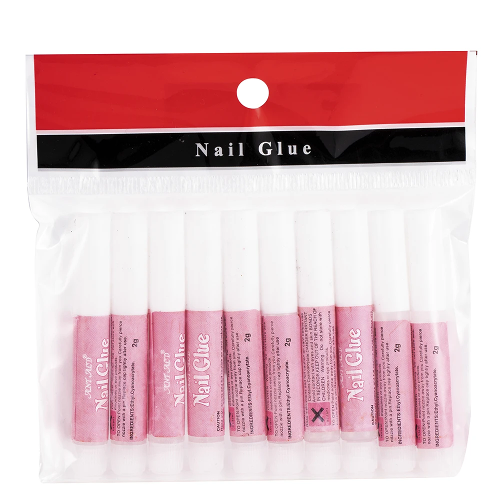10Pcs/Set Mini Beauty Nail Extension Glue Colle Faux Ongle Nail Glue False Art Decorate Tips Acrylic Glue Nail Accessories False